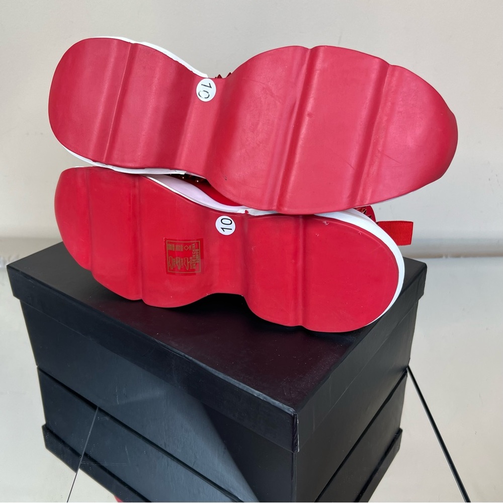 Designer Inspired Spiked Red Bottom Sneaker - Picture 7 of 16